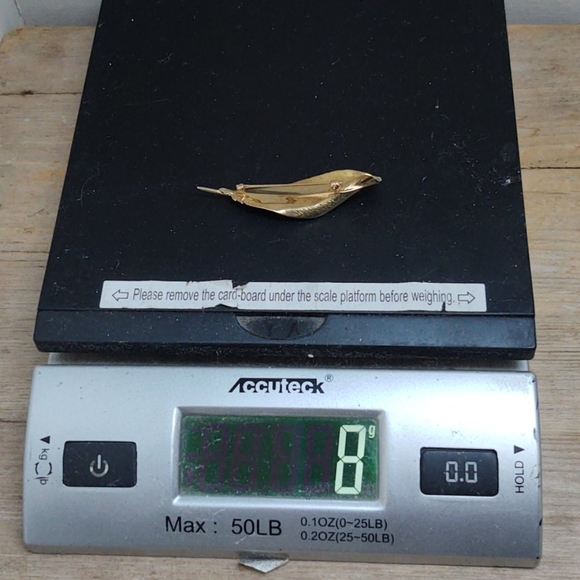 Vtg 8 gm 14k brushed solid gold modernist Brooch - Picture 10 of 10